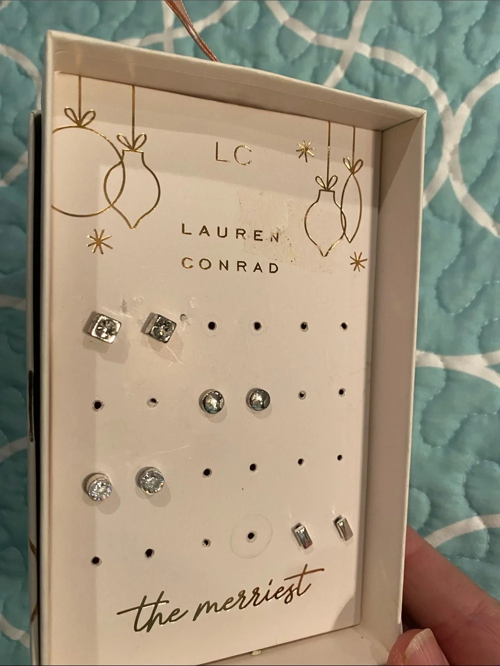 LC Lauren Conrad Silver Tone Stud Earring Set - Shiny Silver